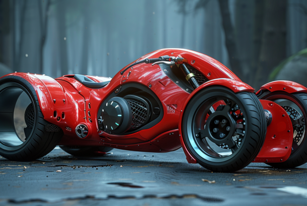 A vibrant red motorcycle with a sleek black seat is parked on the side of a road. The motorcycle is the focal point of the image, standing out against the pavement. The black seat contrasts beautifully with the red body of the motorcycle. The scene exudes a sense of freedom and adventure, inviting viewers to imagine the thrill of riding such a powerful machine. The motorcycle appears well-maintained and ready for a thrilling ride down the open road. This image captures the essence of motorcycling and the excitement it brings to riders.