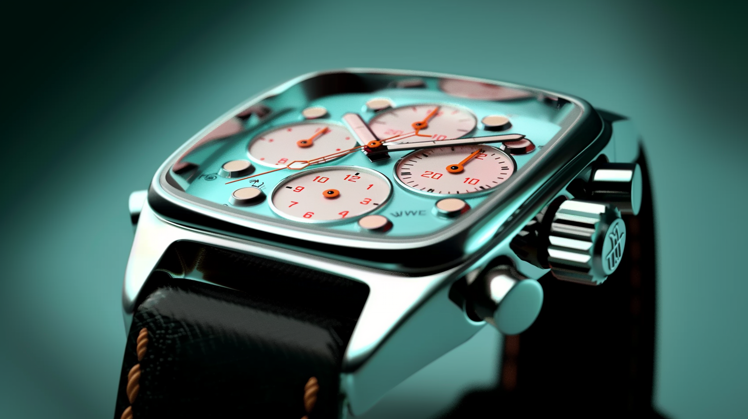 A close-up image of a watch with a blue face is shown in this photo. The watch has a striking blue dial, which contrasts beautifully with the brown strap. The intricate details of the watch face can be seen clearly, with the time displayed prominently. The overall color scheme of the watch includes shades of blue, brown, and black. The background of the image appears to be dark, suggesting that the watch may be photographed at night. The watch itself appears to be a stylish and modern design, with gears and other elements visible on the face.